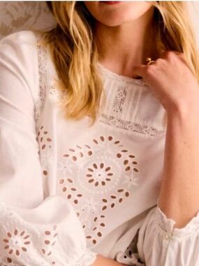 Sezane Enea Blouse Ecru - Size 6